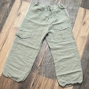 Zara Girls Cargo Pants - Sage Green